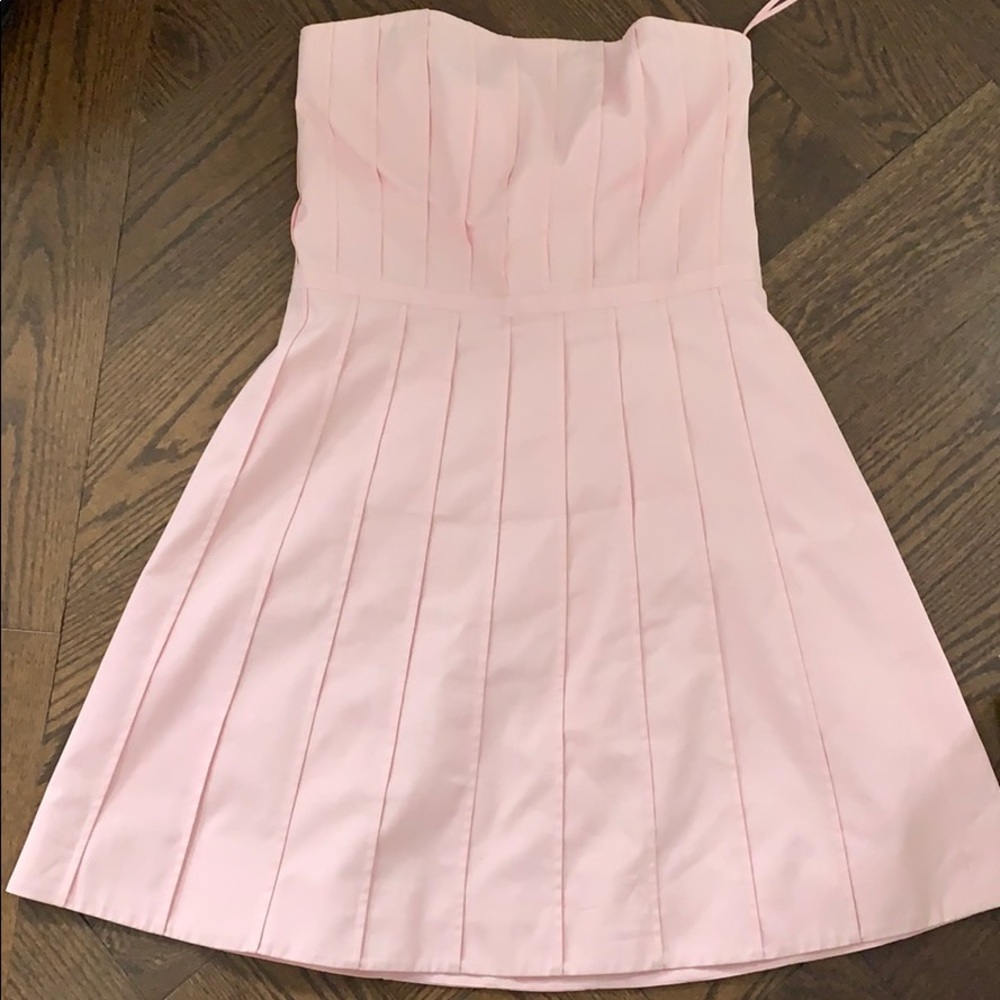 Pink Tartan pink strapless dress size 12